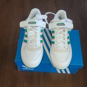 🟢 Adidas Forum Low Sneakers – White / Green / Pink